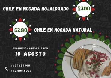 Chile en nogada CJ Gastronomía
