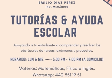 Tutorías Mate, física e inglés
